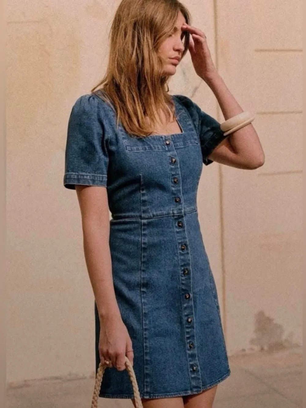 sezane denim mini dress Vennila dress